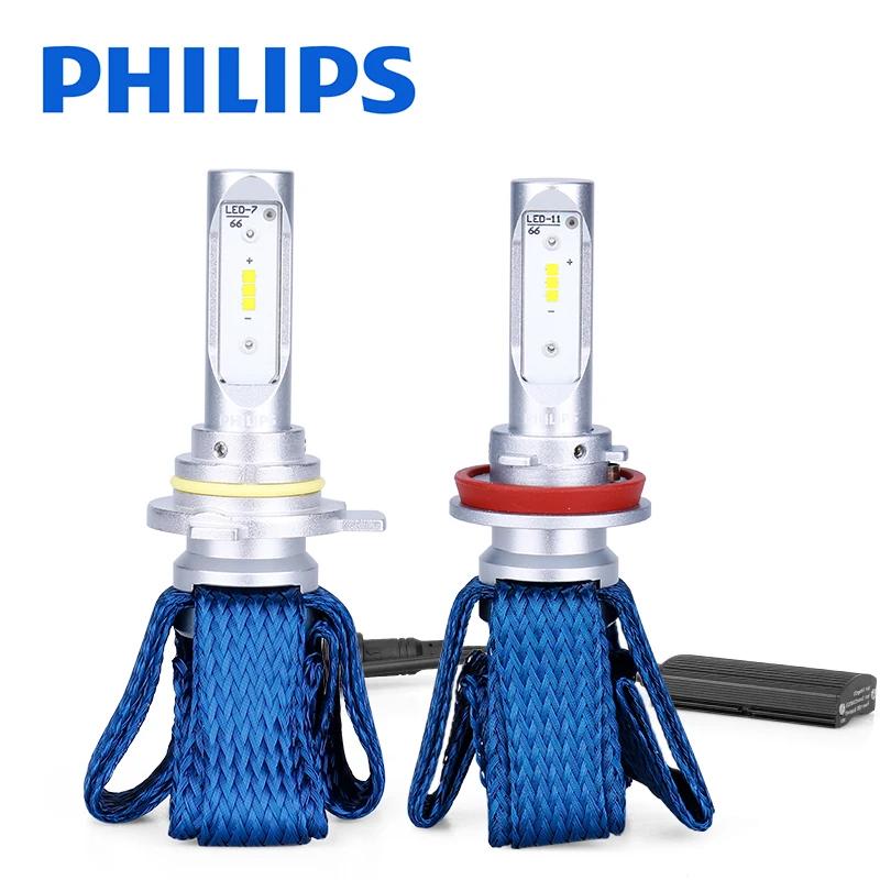 Philips H7 светодиодный H4 H11 H16 HB3 HB4 HIR2 9012 Автомобильные фары Высокая Низкая Белая светодиодная лампочка ampolletas para авто гибкий медный отвод тепла