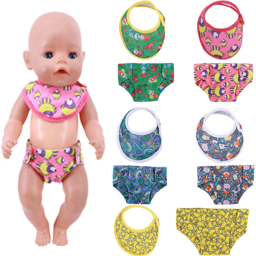 

Doll Clothes Bibs & Uunderwear For 18 Inch&43 Cm Doll & New Born Baby & Our Generation Birthday Girl's Toy Gifts