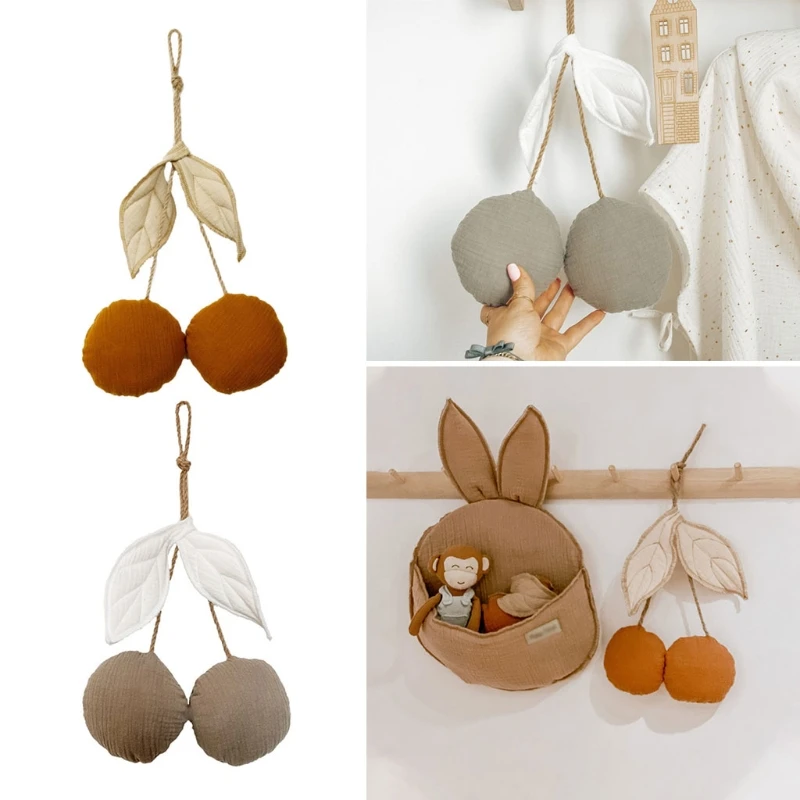 

Nordic Style Cherry Wall Hanging Ornaments Cotton Kids Room Hanging Decorations Baby Bedroom Home Party Decor