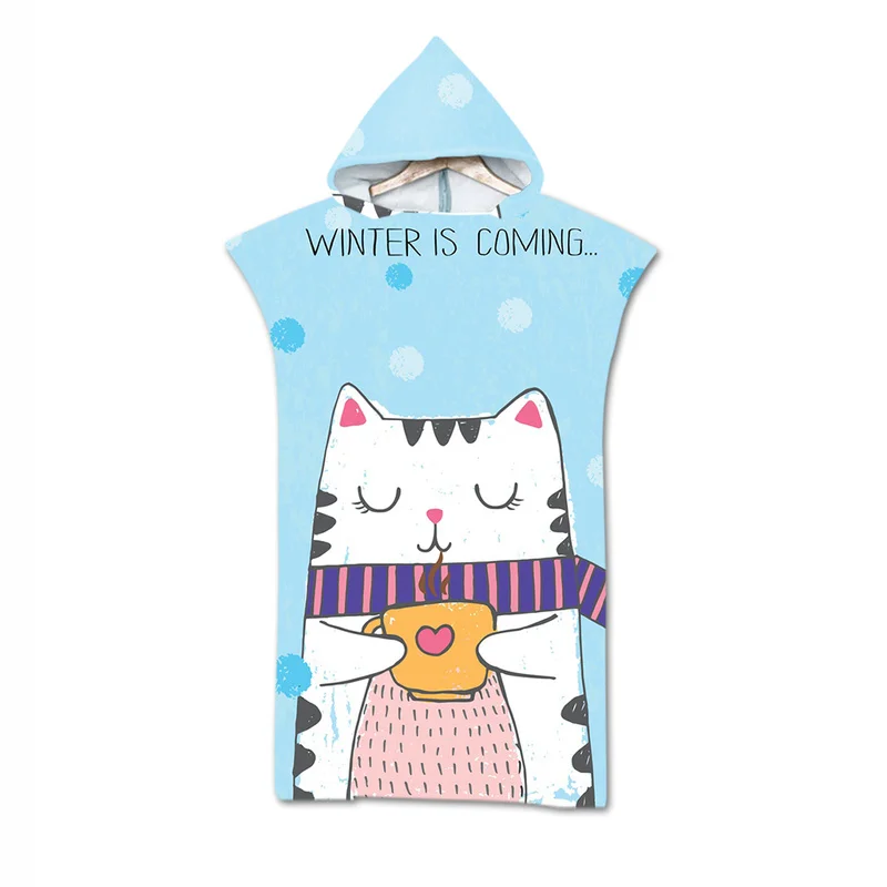 

Bath Beach Towel with Hood Microfiber Hooded Robe Towel Poncho Swimming Beach Surfing Woman Bathrobe Beachwear