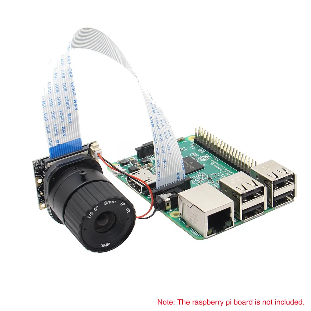 

Raspberry Pi Camera / 5MP 8mm Focal Length Night Vision NoIR Camera Board with IR-CUT for Raspberry Pi 3 Model B/2B/B+/Zero (w)