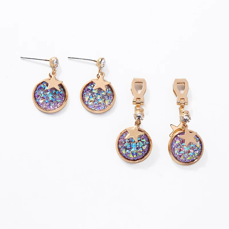Ethinic New Arrival Drop Earring For Women Korean Cute 2 Style Shine Star Handmade Appointment Date Gift Jewelry | Украшения и