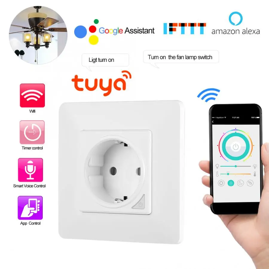 Wifi умная розетка для Alexa/Google Home Assistant/IFTTT EU Plug AC 100-240V Горячая Распродажа