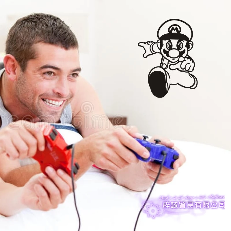 Супер Марио наклейка Видео игровой контроллер Стикеры играть плакаты тематики