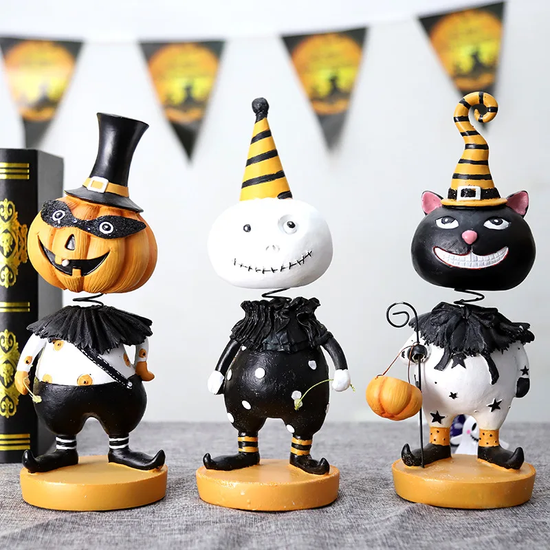 

Slow Rebound Halloween Pumpkin 32cm Decompression Standing Doll Ghost Monster Funny Toy