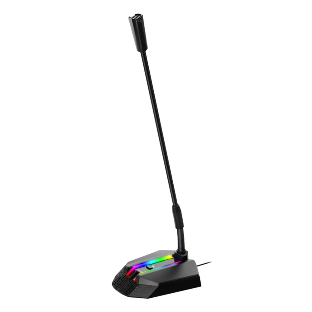 

Professional Streaming Recording Studio Video Desktop Microphone RGB Light Gaming Live Video Conference Recording Mic