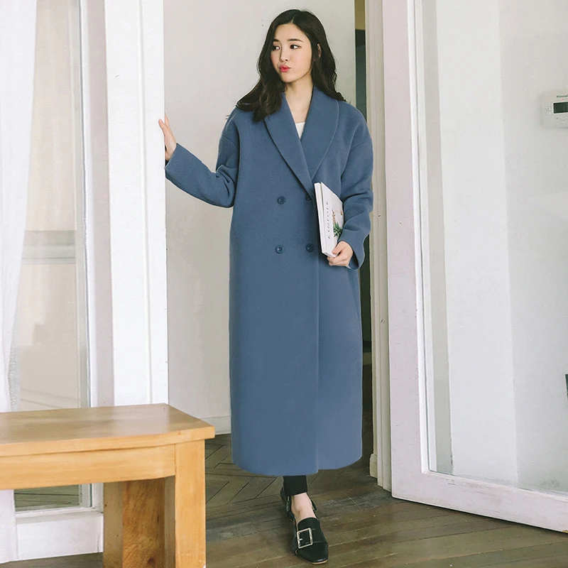 2020 Autumn Winter Wool Coat Women Long Female Overcoat Woolen Coats Women's Clothing Casacas Para Mujer KJ363 | Женская одежда