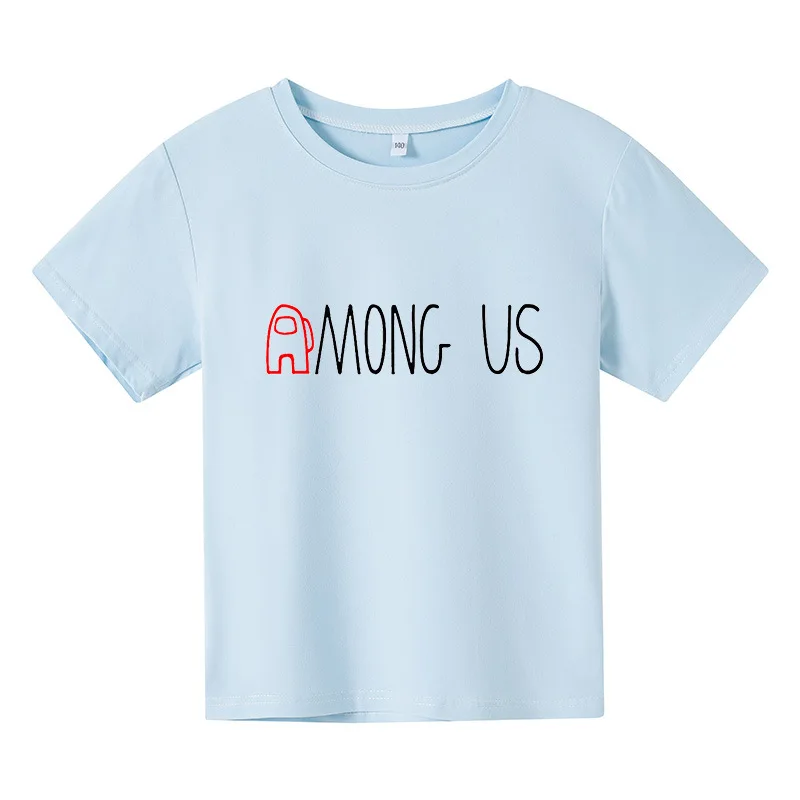 

Cartoon Among Us T Shirt For Kid Summer Boy Clothes 4-14T Fashion Top Tees Children Unisex girl Clothing Short sleeve purecotton