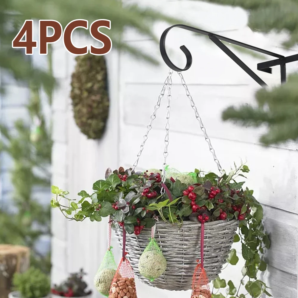 

4 шт. бетонных цветочных корзин, подвесная корзина для сада, Настенная подвесная рамка для бетонной колонны, крючок для ухода за растениями