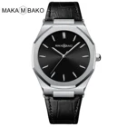 MAKA BAKO Прямая поставка Оптовая хорошая Высококачественная наручные часы кварцевые брендовые Роскошные водонепроницаемые наручные часы из натуральной кожи для мужчин