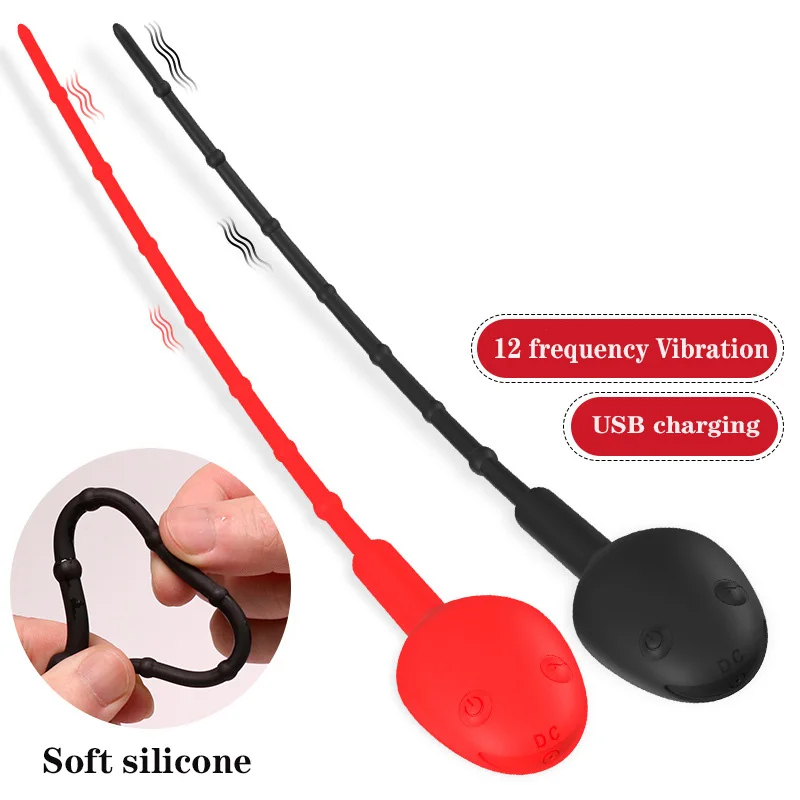 12 Частотная Вибрация штекер уретры Силиконовые Натяжной шарик лошадь карандаш