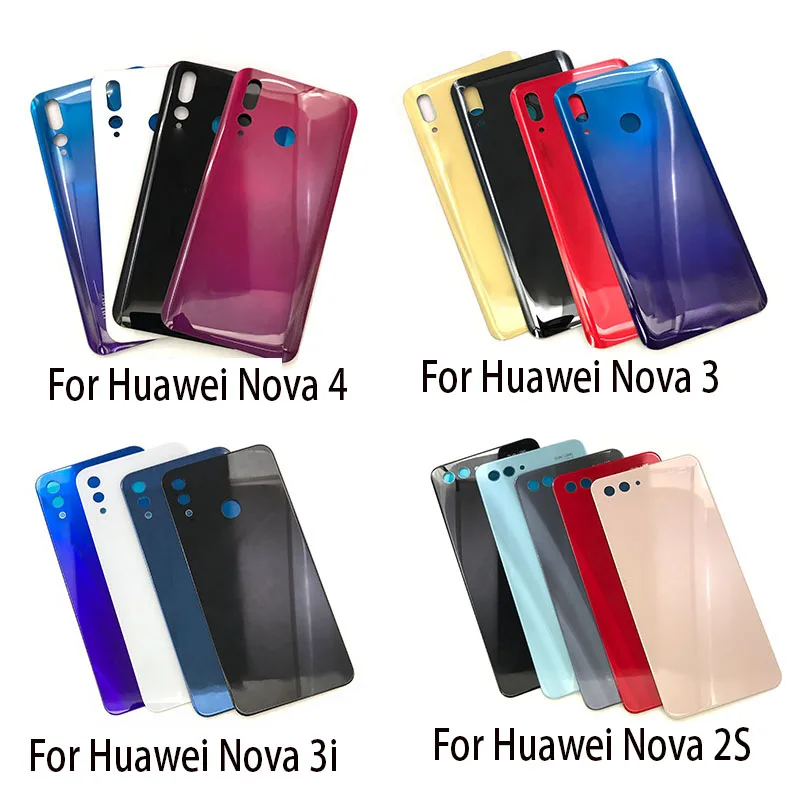 Задняя стеклянная крышка для Huawei Nova 4 3 3i 2 2S корпус аккумуляторной батареи