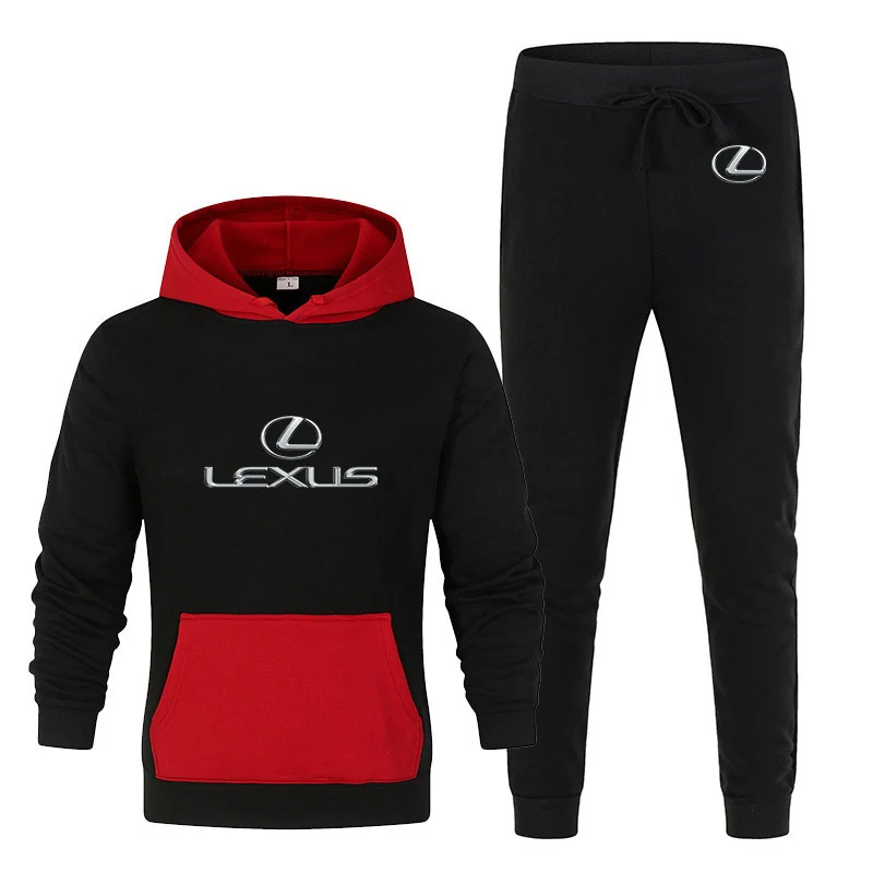 

2021 Spring Men's classic Lexus Printing Set Harajuku Jackets Sport Suits Hip Hop Male Hoodies Motorcycle Sweatpant Set