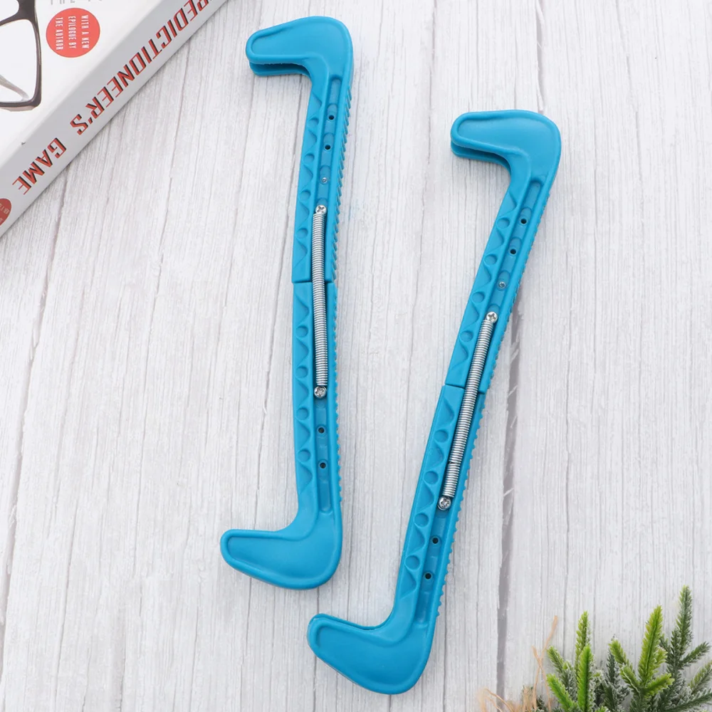 

1 Pair Ice Guards Adjustable Ice Walking Guards Ice Hockey Figure Protector Covers (Lake Blue)