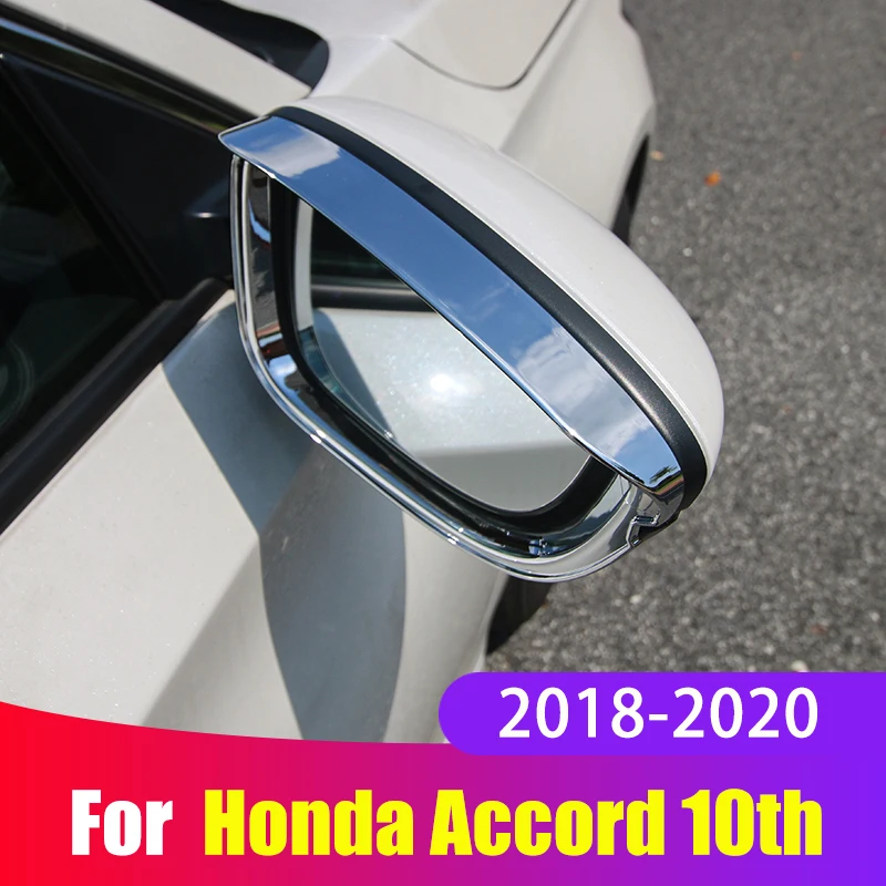 Car Rear View Mirror Sticker Rain Eyebrow Auto Mirror Rain Shield Shade Cover For Honda Accord X 10th 2018 2019 2020 Accessories