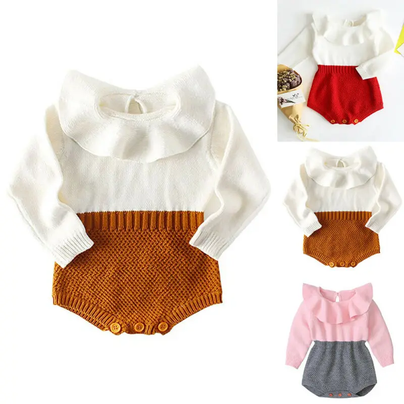 Шерстяная Одежда для новорожденных девочек Комбинезон с длинными рукавами