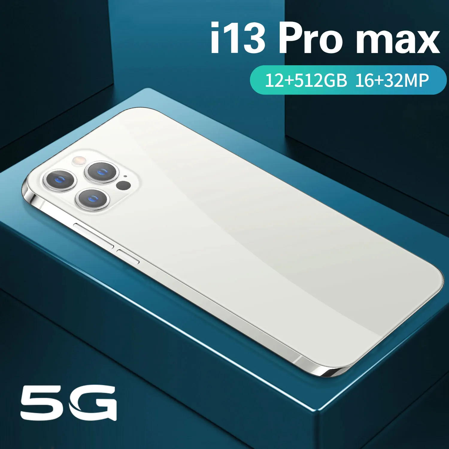 

Smartphones I13 Pro Max Global Version MTK6889 6800mAh 16+32MP Android10.0 12GB+512GB 6.7' 5G 10 Core Face Unlock Mobile Phone