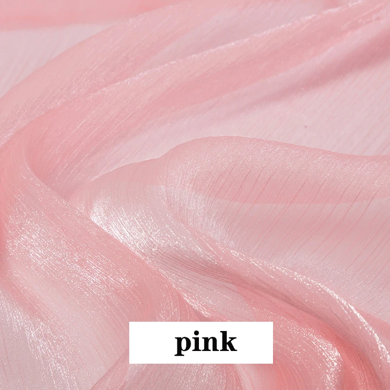 pink Ширина 150 см однотонный Блестящий органза ткань тюль, марля, сетка для Свадебная вечеринка сценическое платье DIY Павлиньего хвоста, ручная работа, украшение из ткани - Цвет: pink