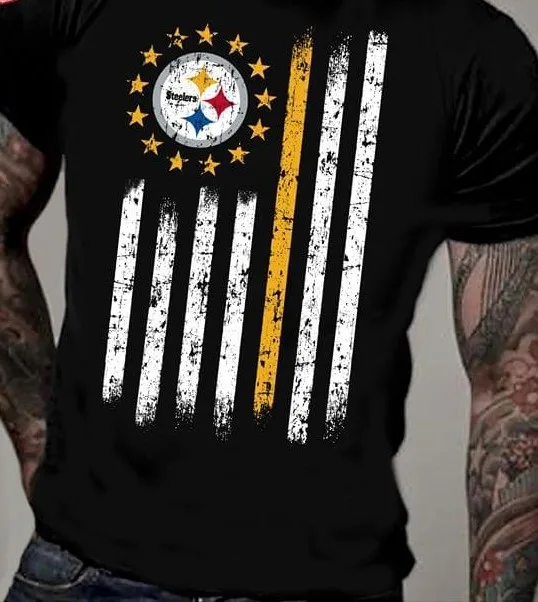 Футболка с футбольной командой по регби Steelers|Мужские футболки| |