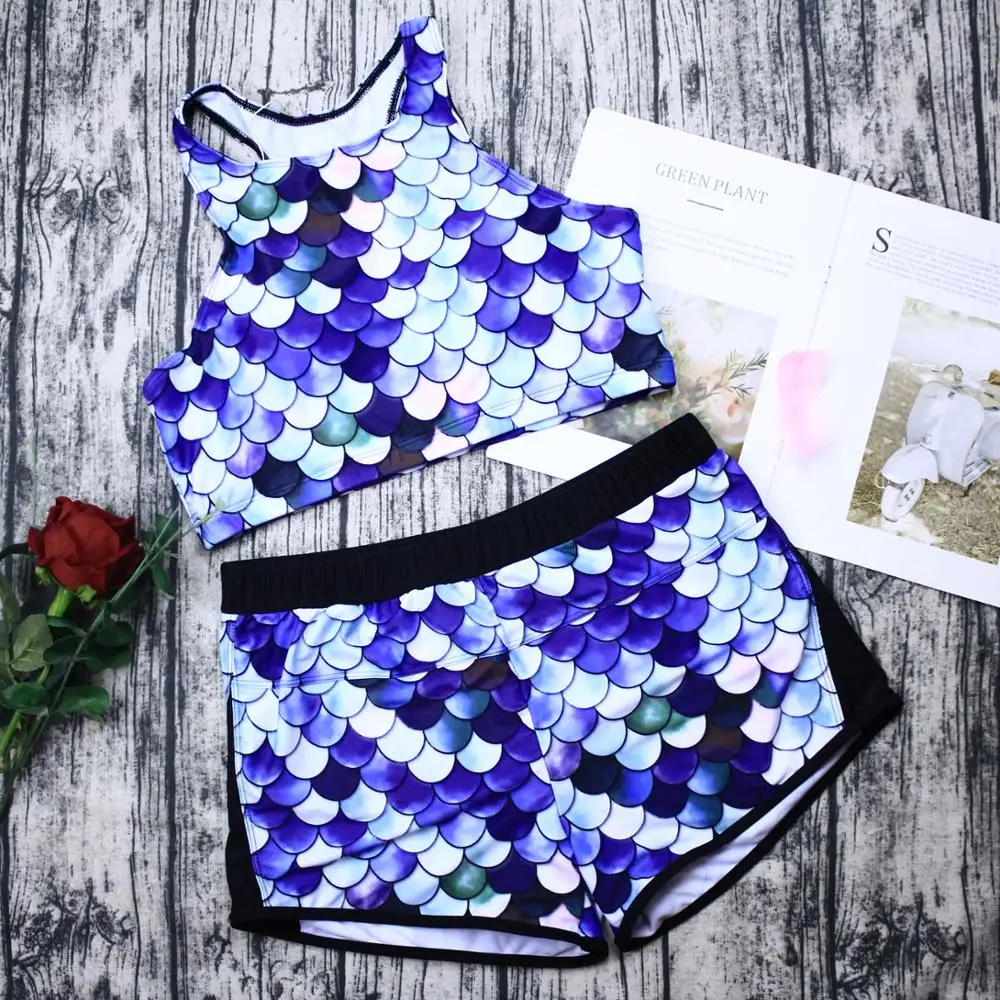 Сексуальный бандажный купальник Танкини с принтом женский большого размера 2020