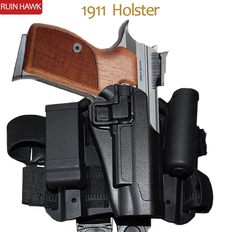 

Tactical Pistol Holster Hunting Pistol Gun Case Thigh Holster Army Right Side Compact Hand Gun Belt Leg Holster Colt 1911
