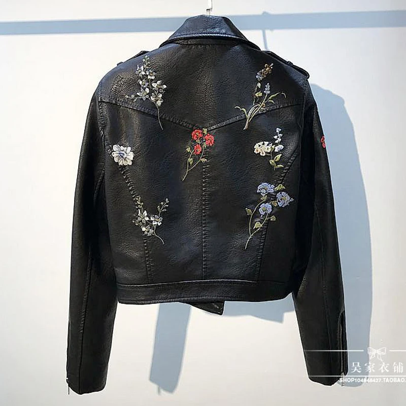 Женская короткая Автомобильная куртка из искусственной кожи с 3D принтом Женские