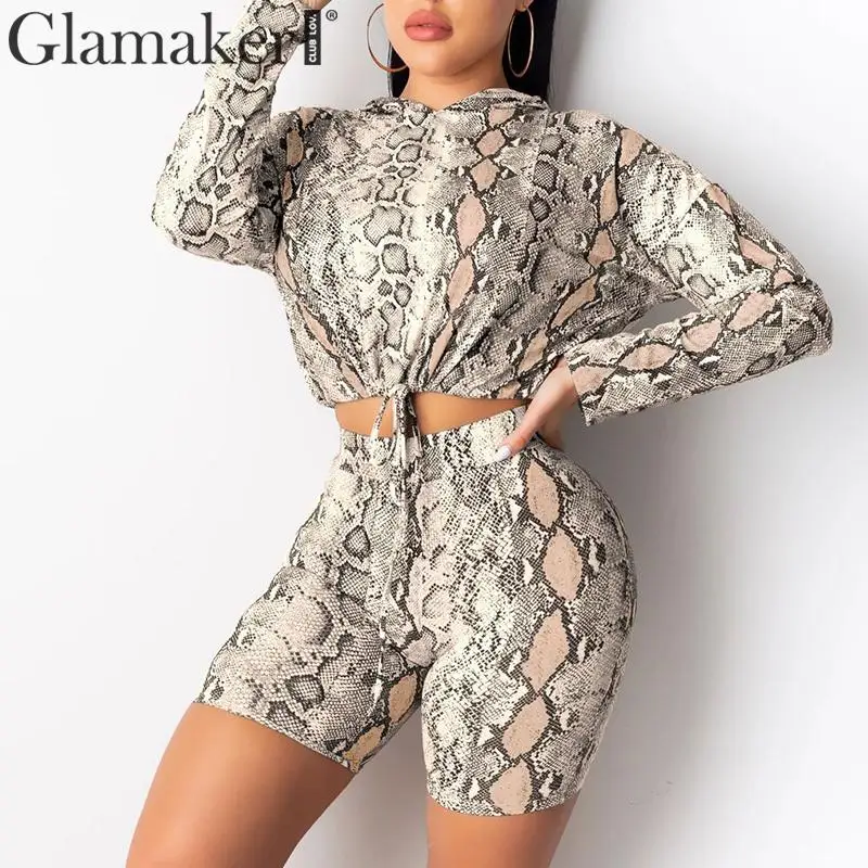 Женский винтажный комбинезон Glamaker комплект из двух предметов с принтом животных