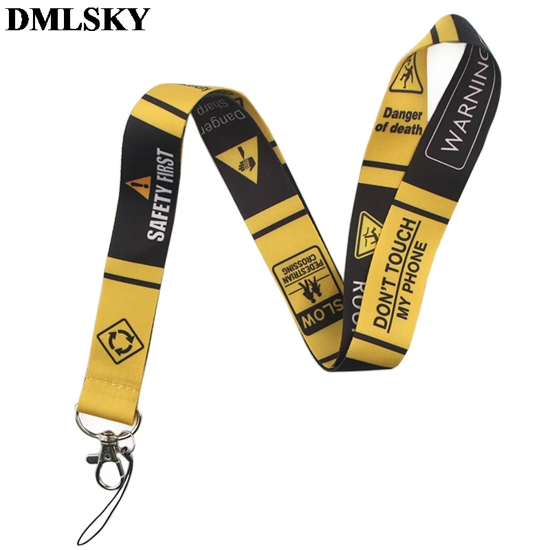 DMLSKY Предупреждение ительный ЗНАК Забавный шнурок для телефона не прикасайтесь к