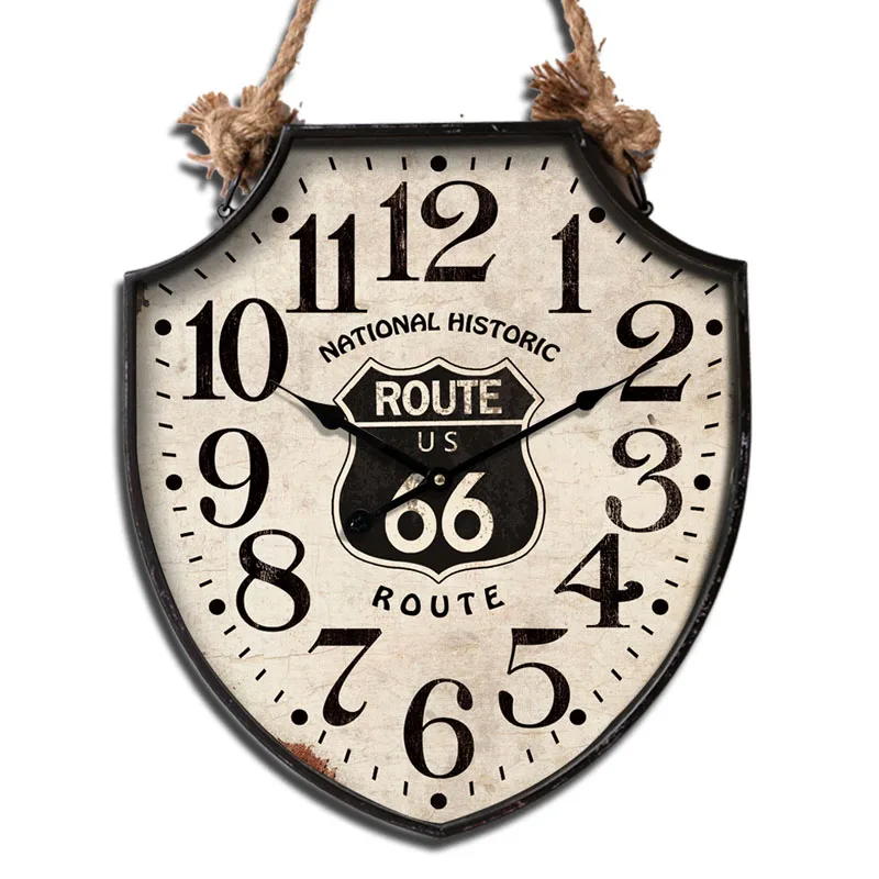 

Vintage Silent Wall Clock Hanging Metal Table Loft Clock Wall American Personality Montre Murale Clocks Wall Home Decor EF50WC