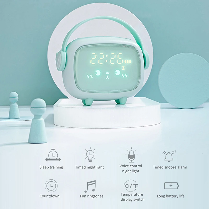 

Snooze Function Alarm Clock LED Digital Night Light Kid Bedside Wake Up Clock Temperature Display Home Decoration Christmas Gift