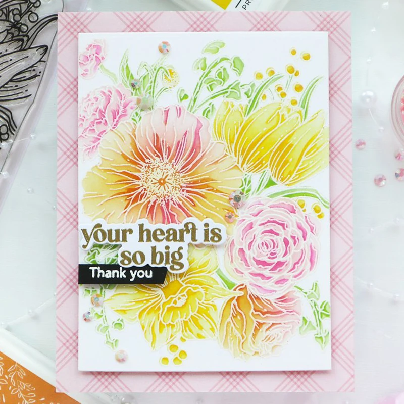 Новинка 2021 прозрачные штампы с изображением цветов Лучшее из всего