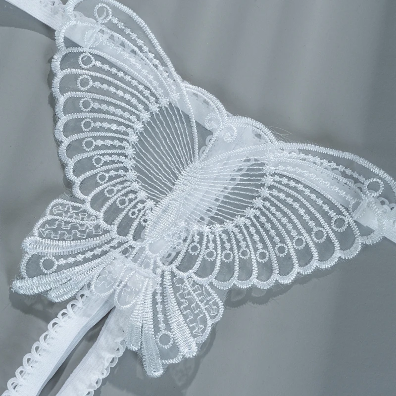 Трусики-стринги женские кружевные прозрачные с открытой промежностью и низкой