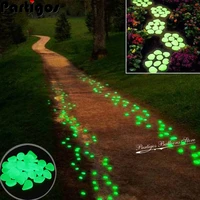 50pcs garden glow in the dark luminous pebbles for walkways plants aquarium decor glow stones garden decorations