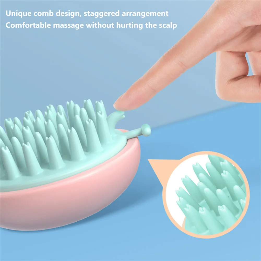 

Newest Silicone Hair Brush Clean Scalp Massage Blood Meridians Suitable Adults Portable Children At Home Good Health Care