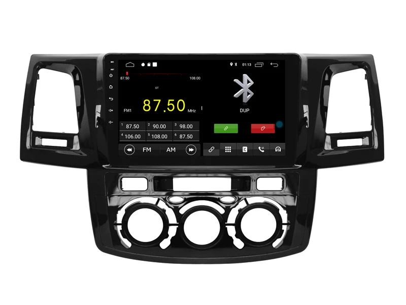 Автомобильный мультимедийный плеер 9 дюймов ips экран монитор gps магнитофон Bluetooth Android 9,0 для Toyota Hilux Fortuner ручной Air Con
