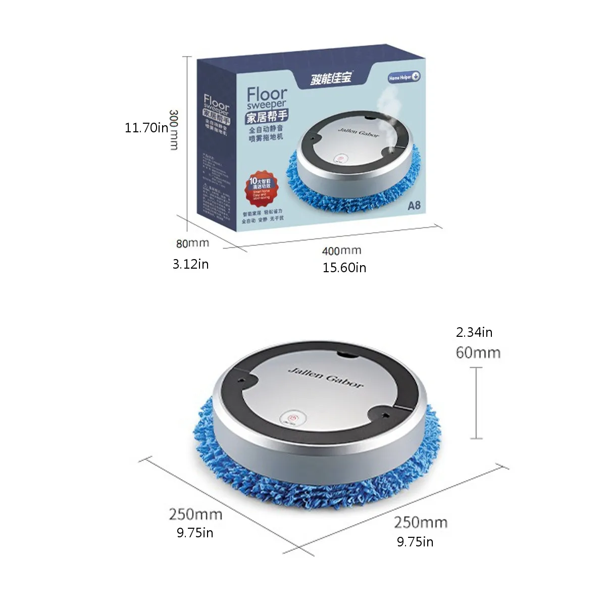 

Fully Automatic Sweeping Robot Spray Uv Disinfection USB Charging Household Cleaning Machine Smart Impregnation Cleaning Robot