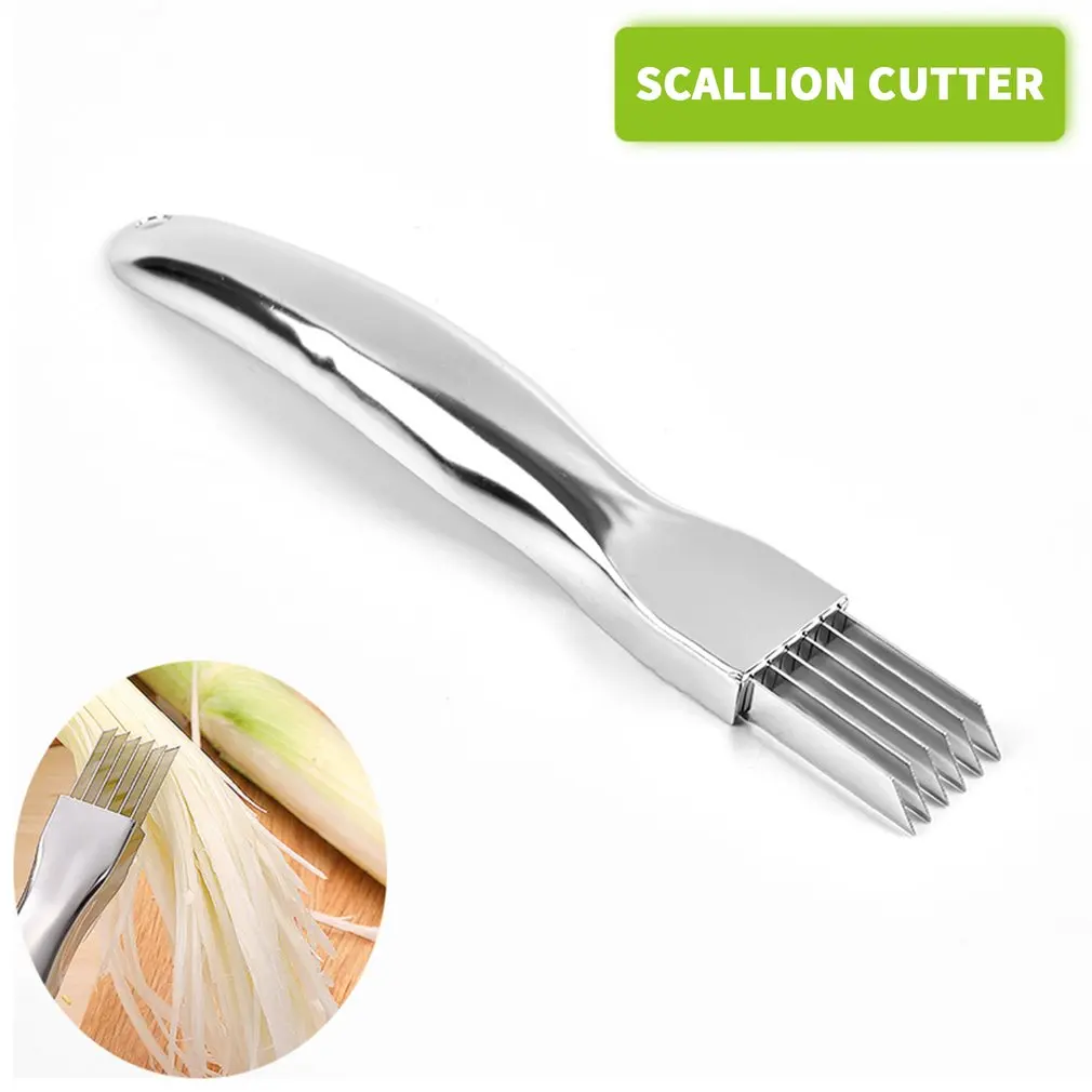 

Stainless Steel Scallion Cutter Vegetable Onion Garlic Cutter Ergonomic Design Multi-Functional Kitchen Gadgets