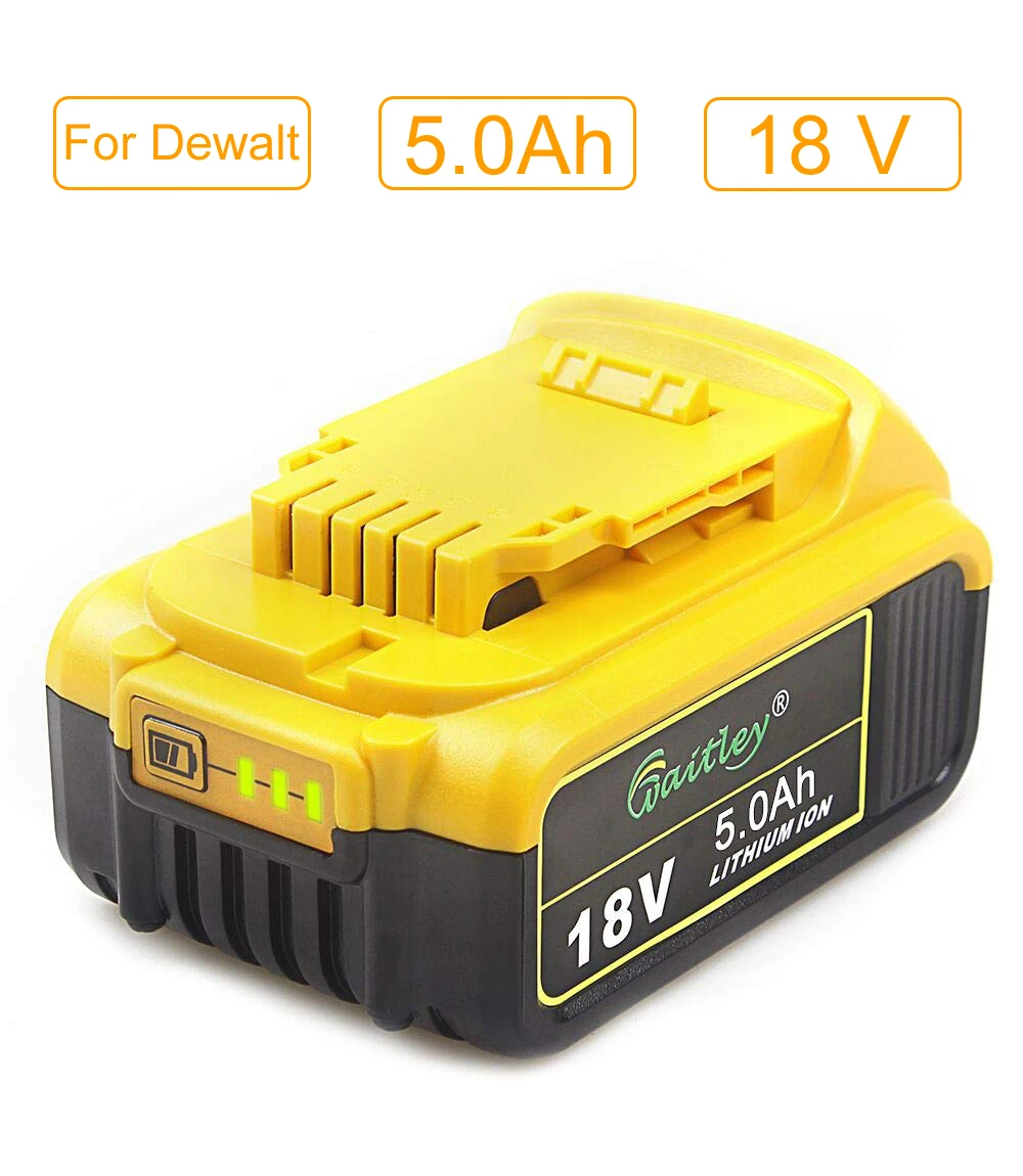 Waitley 18 в 5.0Ah MAX XR батарея Замена для DeWalt электроинструмент батарея DCB184 DCB181 DCB200 20 в 5A 18 вольт 18 В батарея