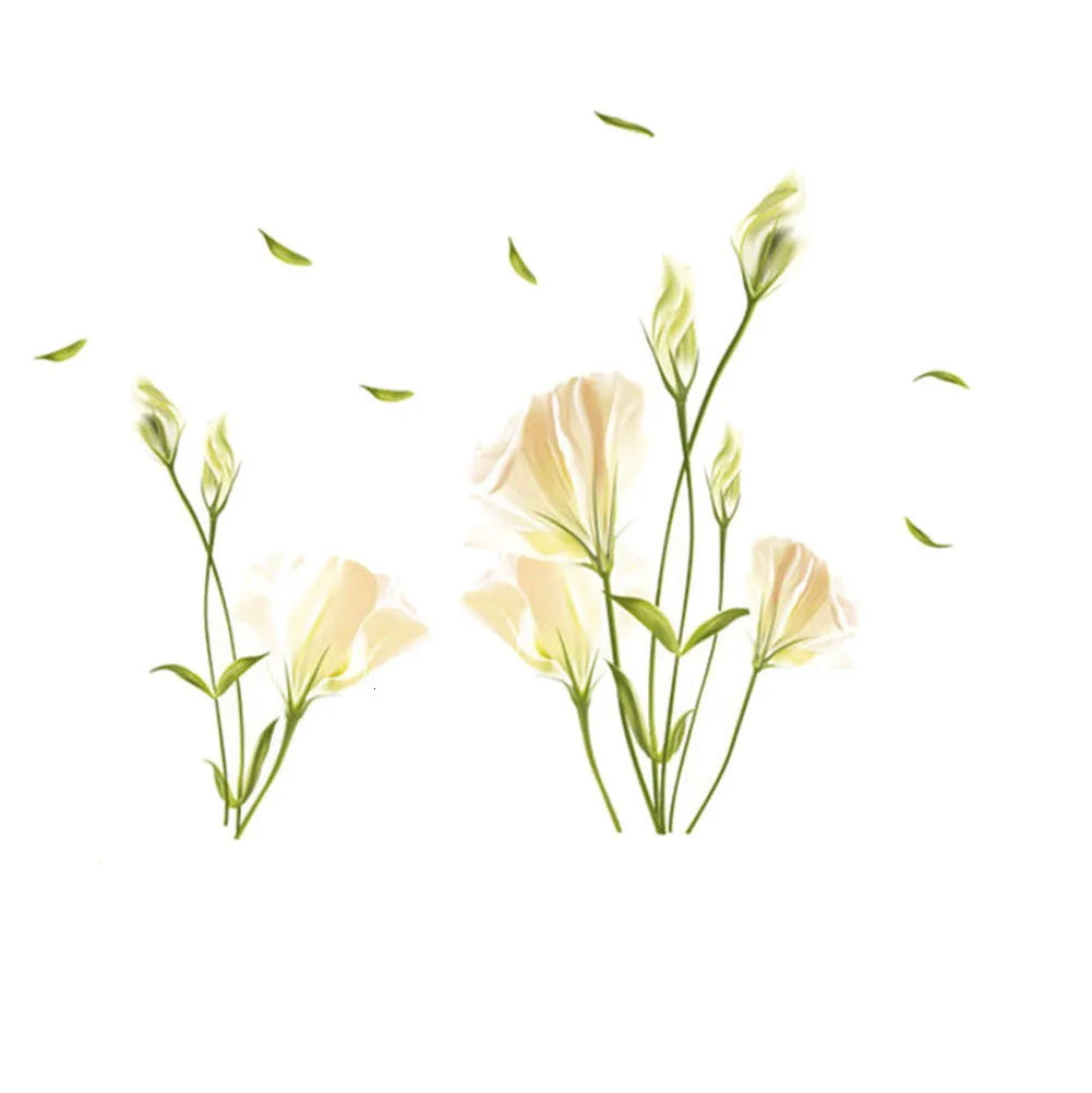 3D домашний элегантный лилии Цветы Декор стены Бумага наклейки для украшения