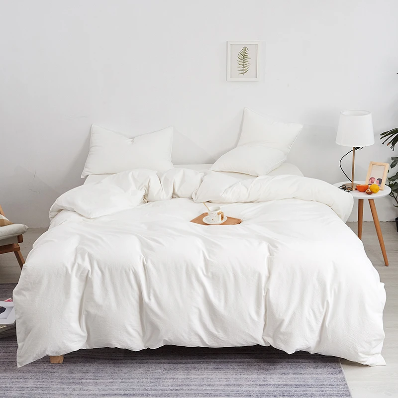 

Latest White Duvet Cover Solid Color Comforter Skin Friendly Fabric Quilt Black King 240X260 Bedding Size