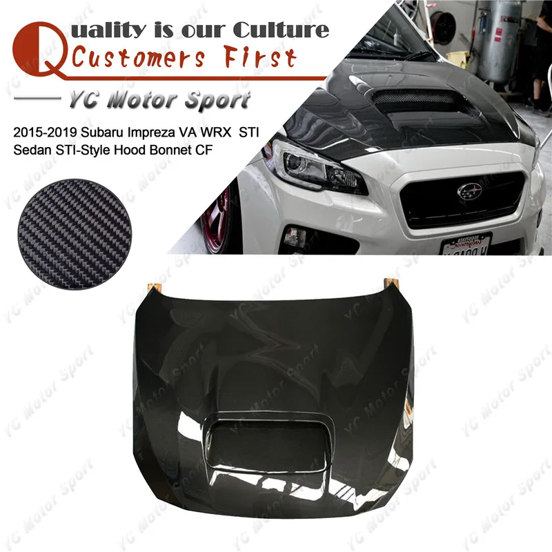 

Car Accessories Carbon Fiber Hood Bonnet Fit For 2015-2019 Impreza VA WRX & WRX STI Sedan STI Style Hood Bonnet Cover