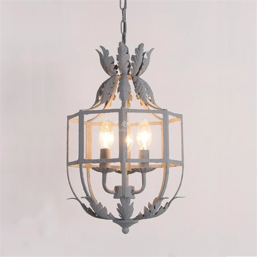 

American Candlestick Wrought Iron Pendant Lights Country Retro Loft Corridor Bedroom Bedside Aisle Restaurant LED Pendant Lamps