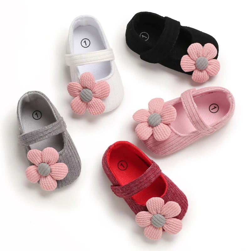 

Prewalker 0 to 18 Months, Infants During The Spring And Autumn Small Flower Cotton Stripe Antiskid Soft-Soled Shoes First Steps