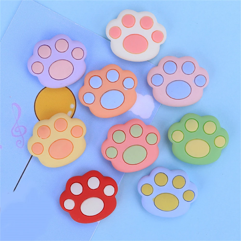 

Julie Wang 10 PCS 23*18mm Mix Resin Pet Dog Cat Paw Print Embellishment Bear Animal Footprint No Nail Charms Flat Back Decor DIY