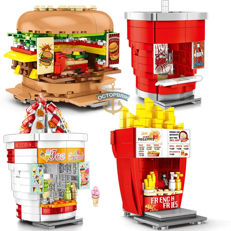 Город Совместимость DIY Архитектура город McDonalding Еда уличный конструктор