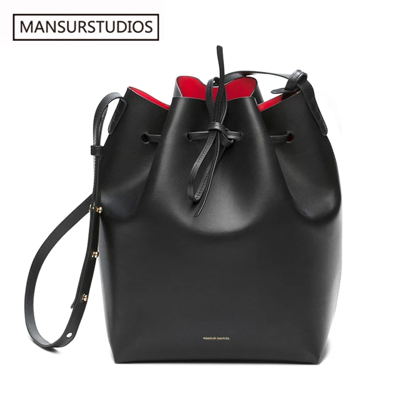 Новейшая сумка мешок MANSURSTUDIOS женская через плечо Mansur из натуральной кожи Дамская