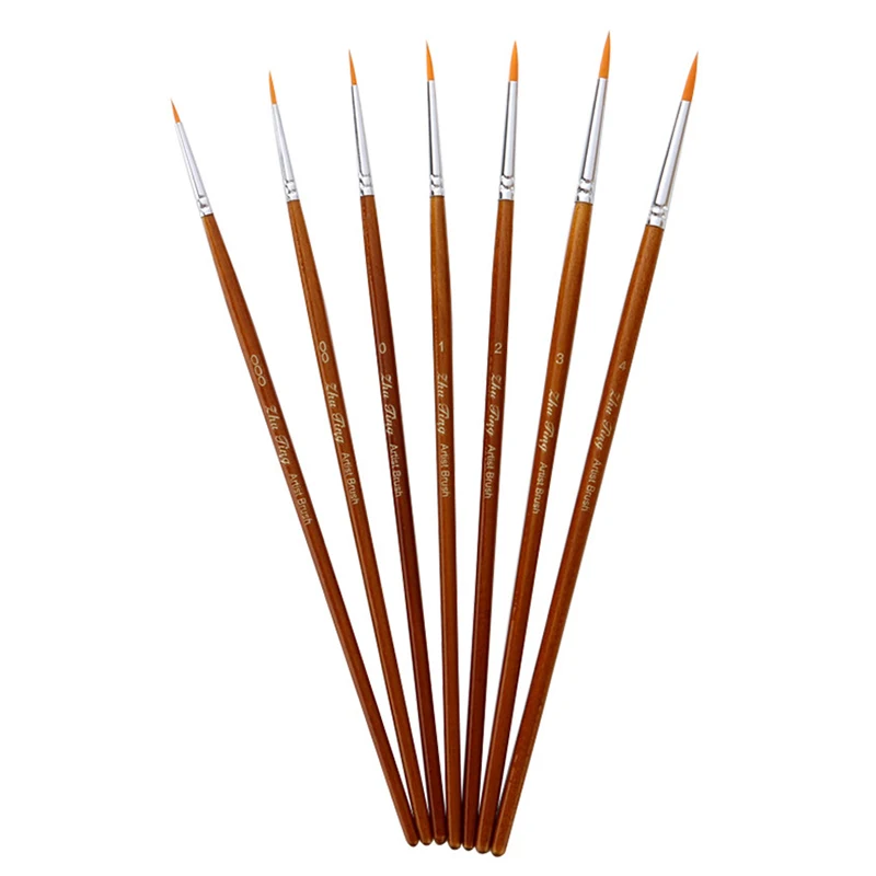 

7Pcs/Set Miniature Hook Line Pen Fine Watercolor Paint Brush Set For Drawing Gouache Oil Painting Brush Art Supply