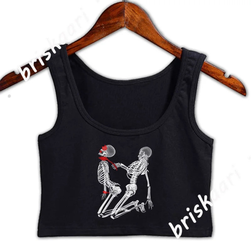 

Bad To The Bone Crop Top Women Crazy Summer Style Top S-2xl Comical Normal Customize Leisure Vest