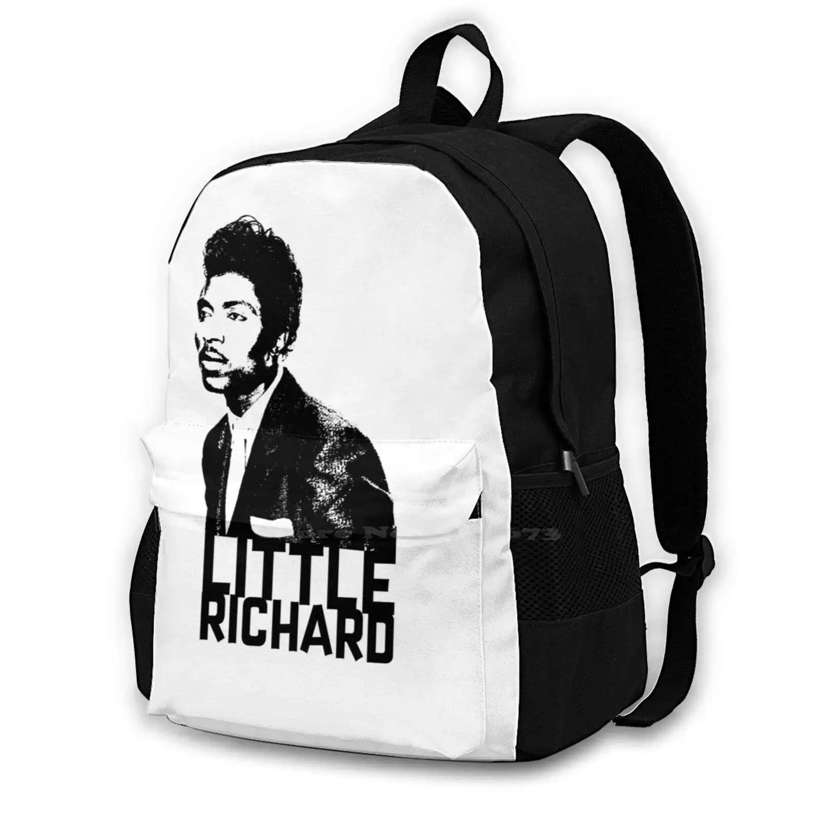 

Little Richard - Black Stencil 3D Print design BackPack Casual bag Little Richard Good Golly Miss Molly 50S 1950S Band Punk