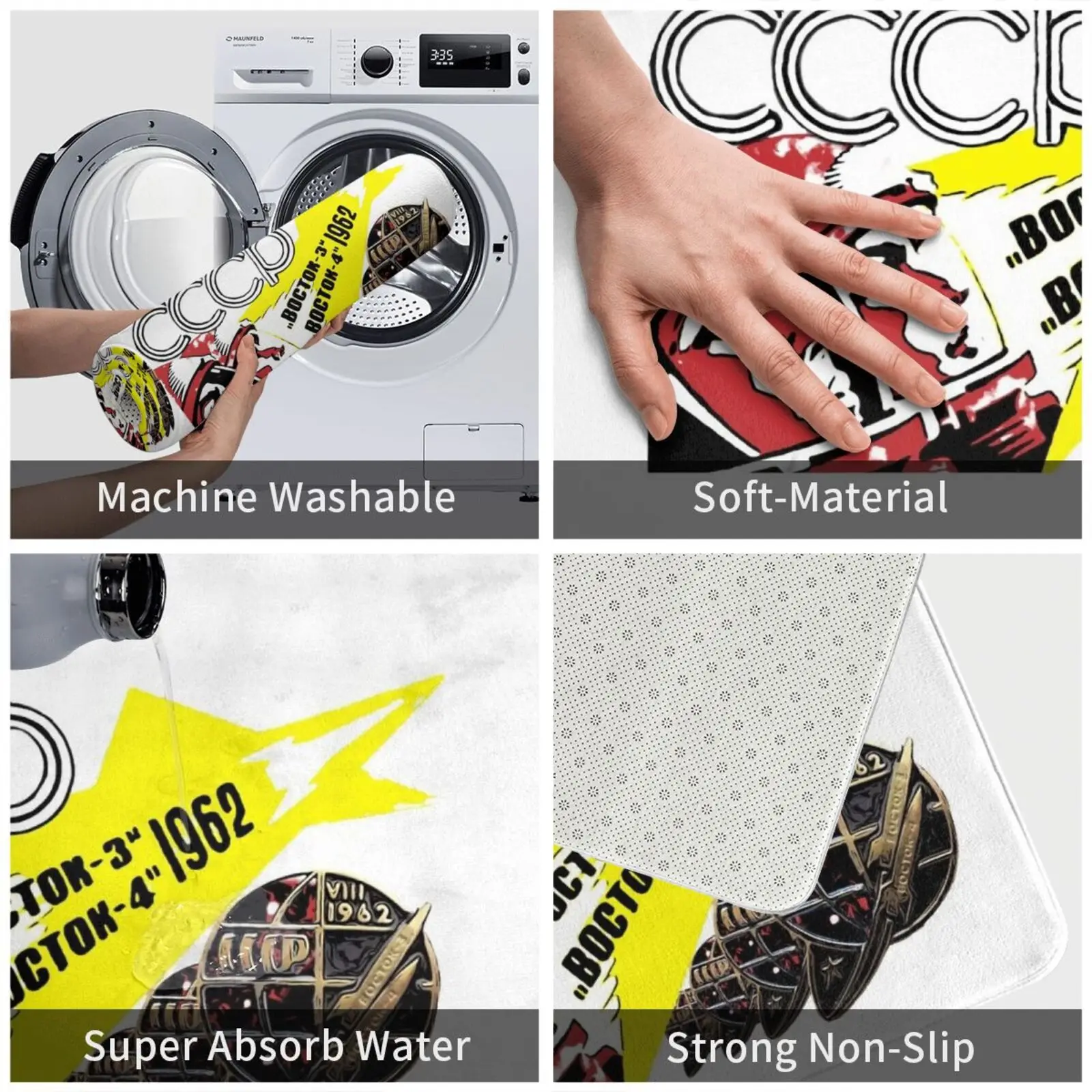 Советская космическая гонка-Гагарин 1962 прозрачный коврик мягкий нескользящий